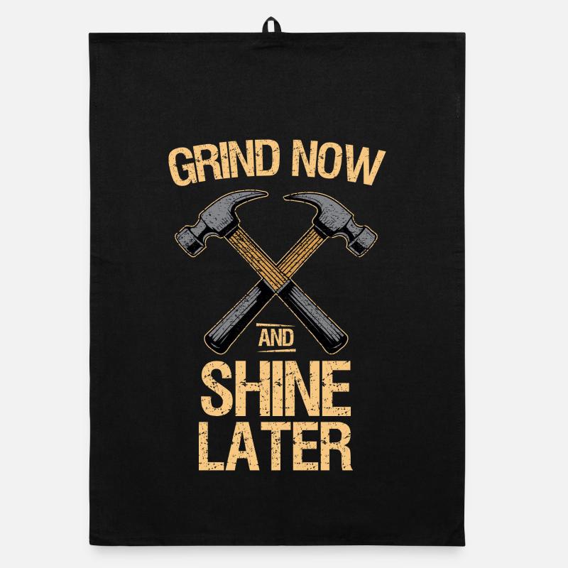 Motivational Hammer Crossed Design Organic dish towel