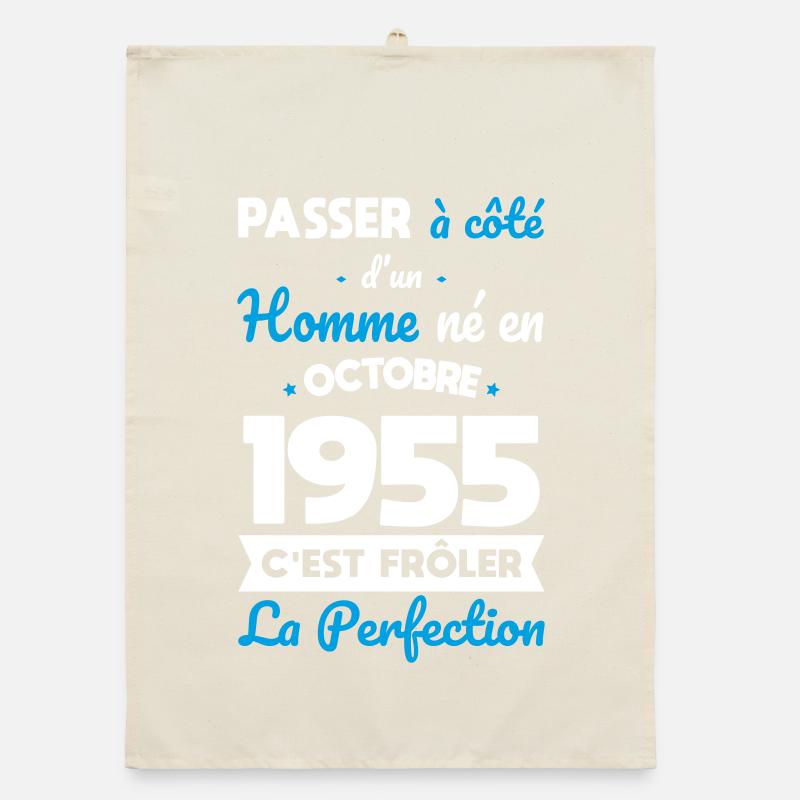 70th birthday - Born in October 1955 Organic dish towel