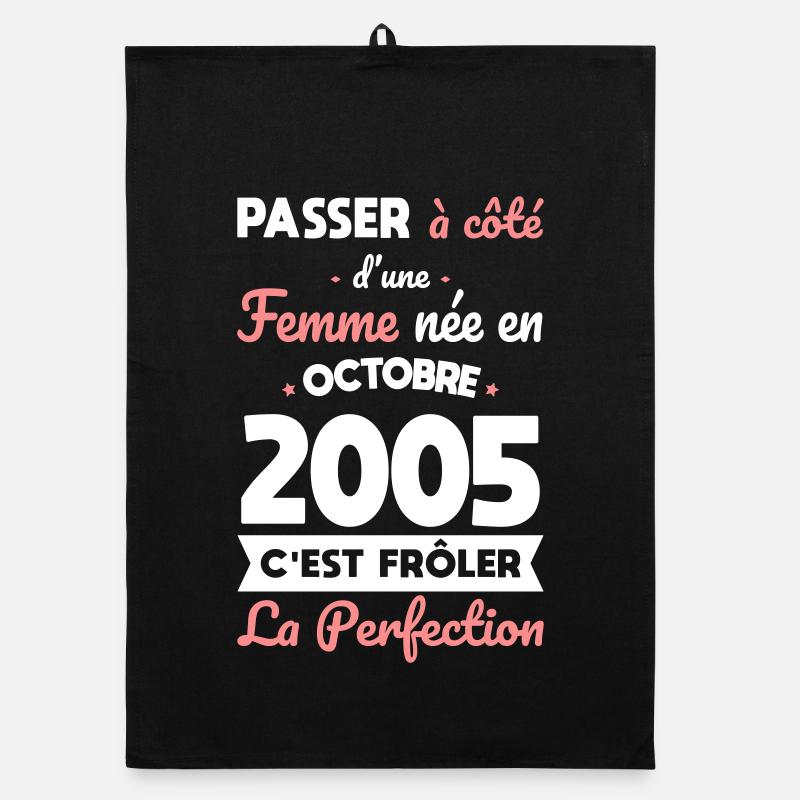 20th Birthday - Born in October 2005 Organic dish towel