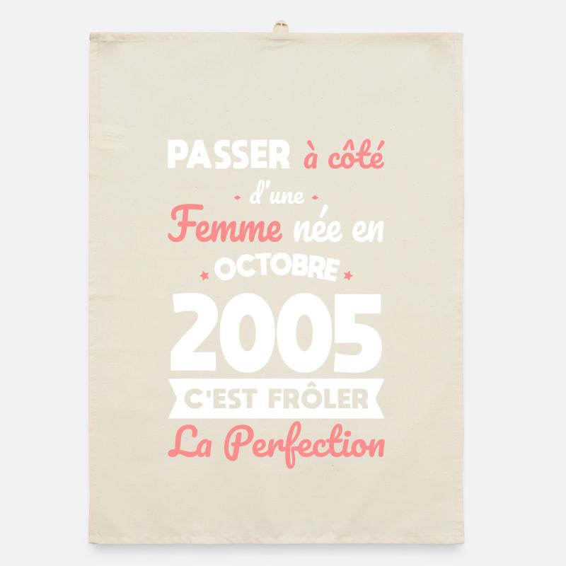 20th Birthday - Born in October 2005 Organic dish towel
