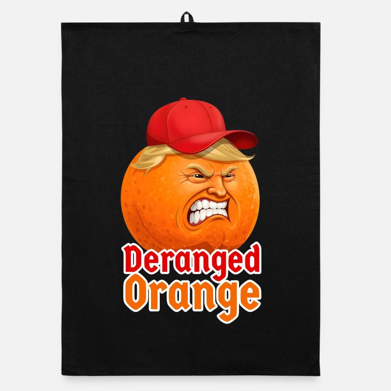 Orange dérangée en colère avec Donald T Hat Torchon bio