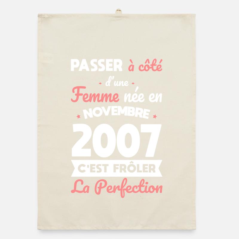 18th birthday - born in November 2007 Organic dish towel