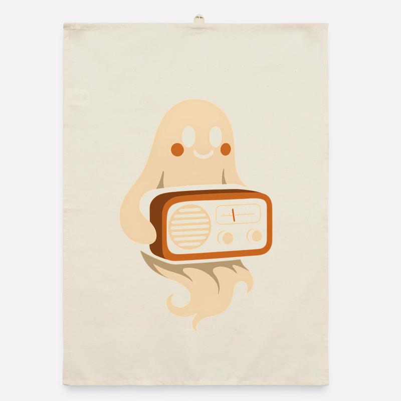 Geist mit Retroradio Organic Geschirrtuch