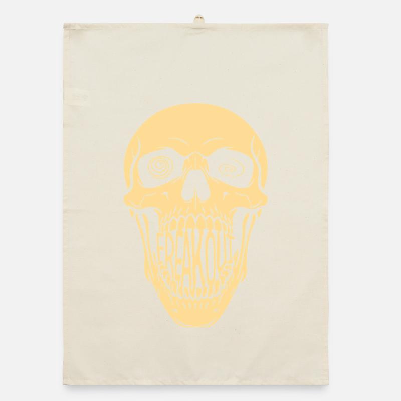 Freak Out Skull Organic dish towel