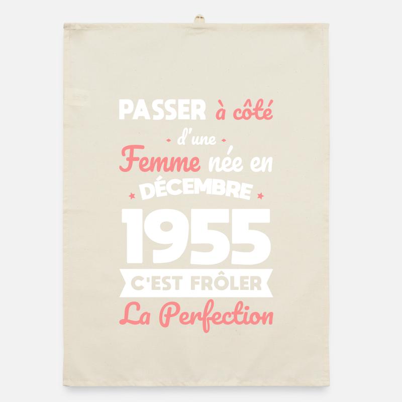 70th birthday - Born in December 1955 Organic dish towel