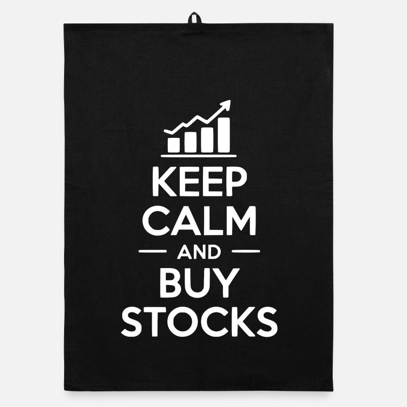 Keep Calm and Buy Stocks Organic dish towel