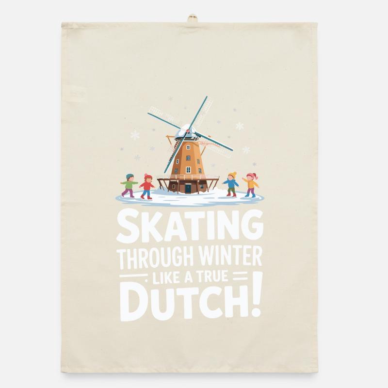 Skating Through Winter Like a True Dutch Organic dish towel
