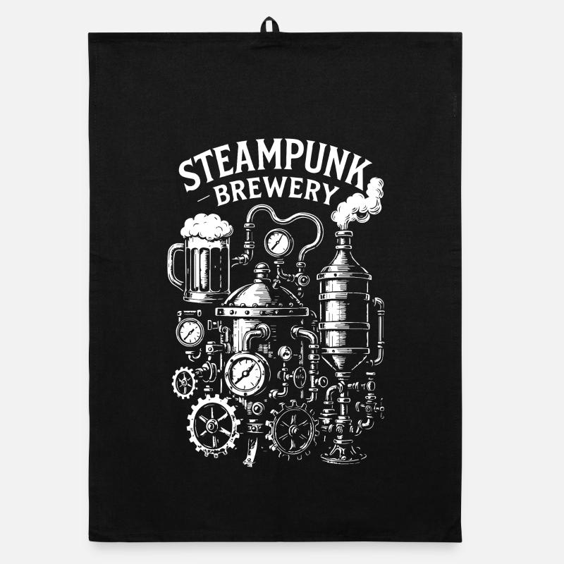 Cadeau de la brasserie Steampunk Torchon bio