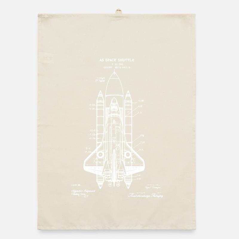 Space Shuttle Blueprint Organic dish towel