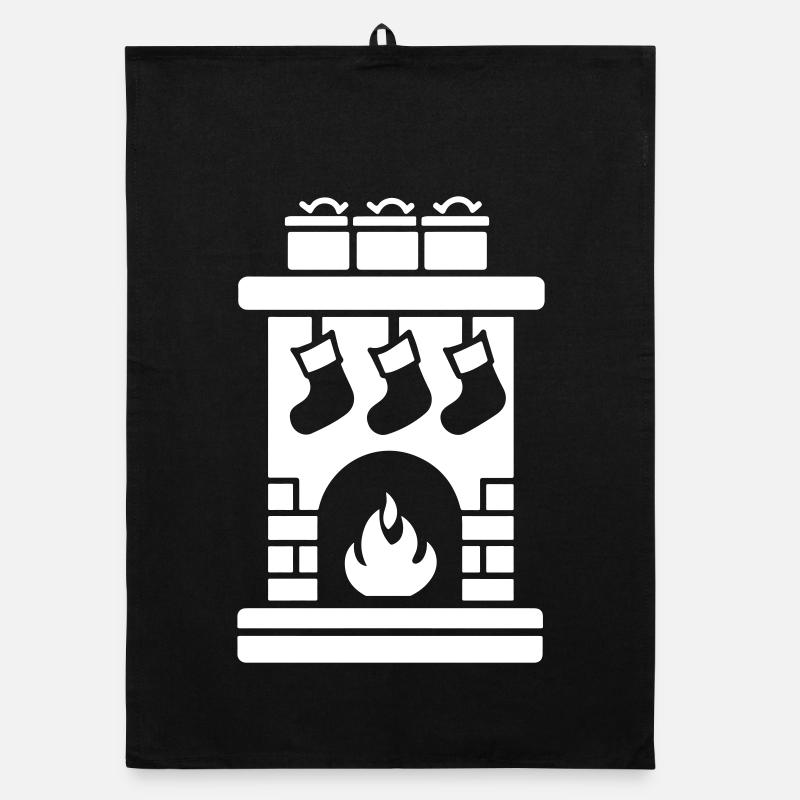Chaussette de Noël avec cheminée Torchon bio