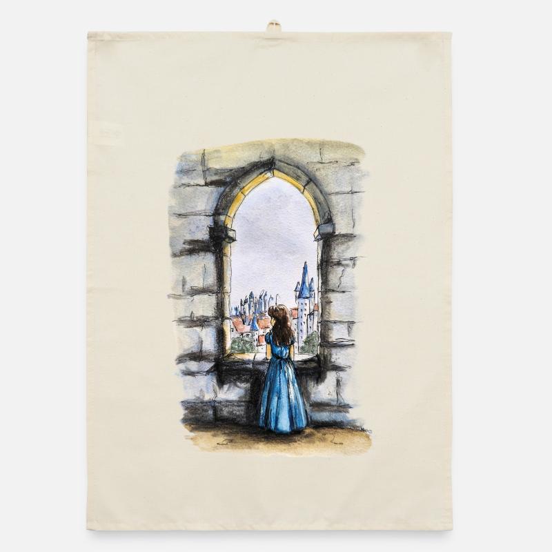 Fairytale Castle Window Dream Organic dish towel