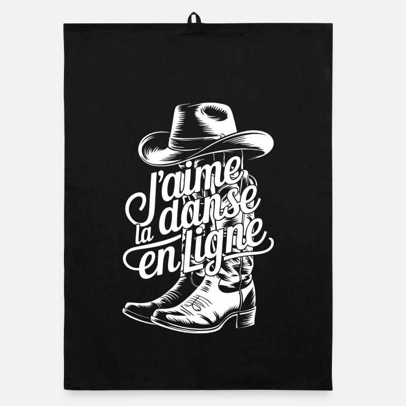 Cowboy-Stiefel und fließende Buchstaben Organic Geschirrtuch
