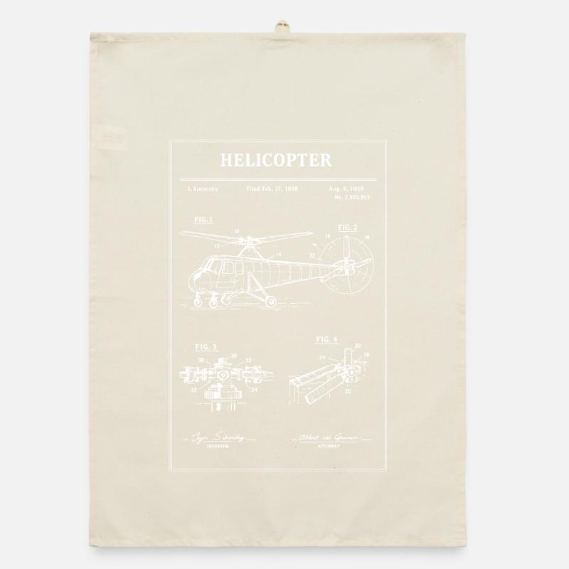 Hubschrauber-Bauplan Organic Geschirrtuch