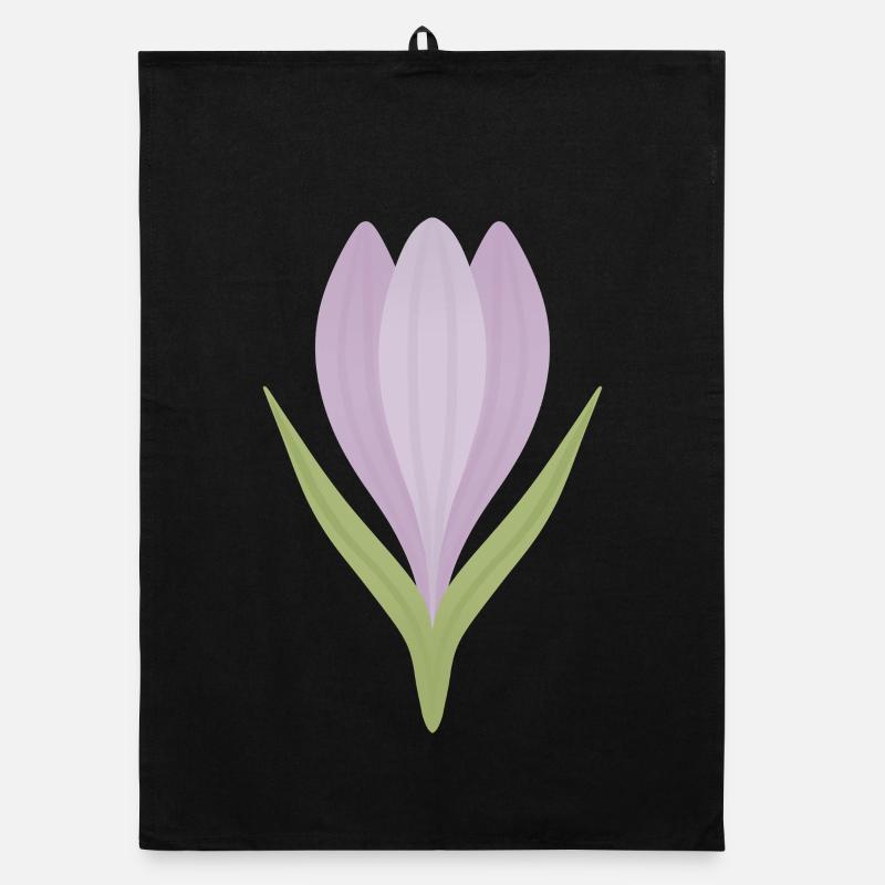 Lilac Crocus Bloom Illustration Organic dish towel