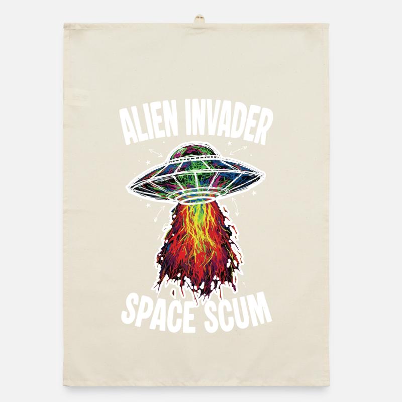 OVNI Alien Invader Space Scum Scribble Torchon bio