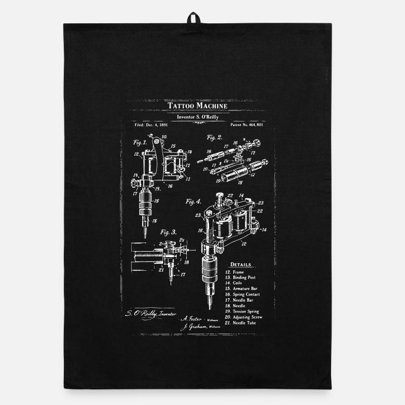 Design des Tattoo-Maschinen-Bauplans Organic Geschirrtuch