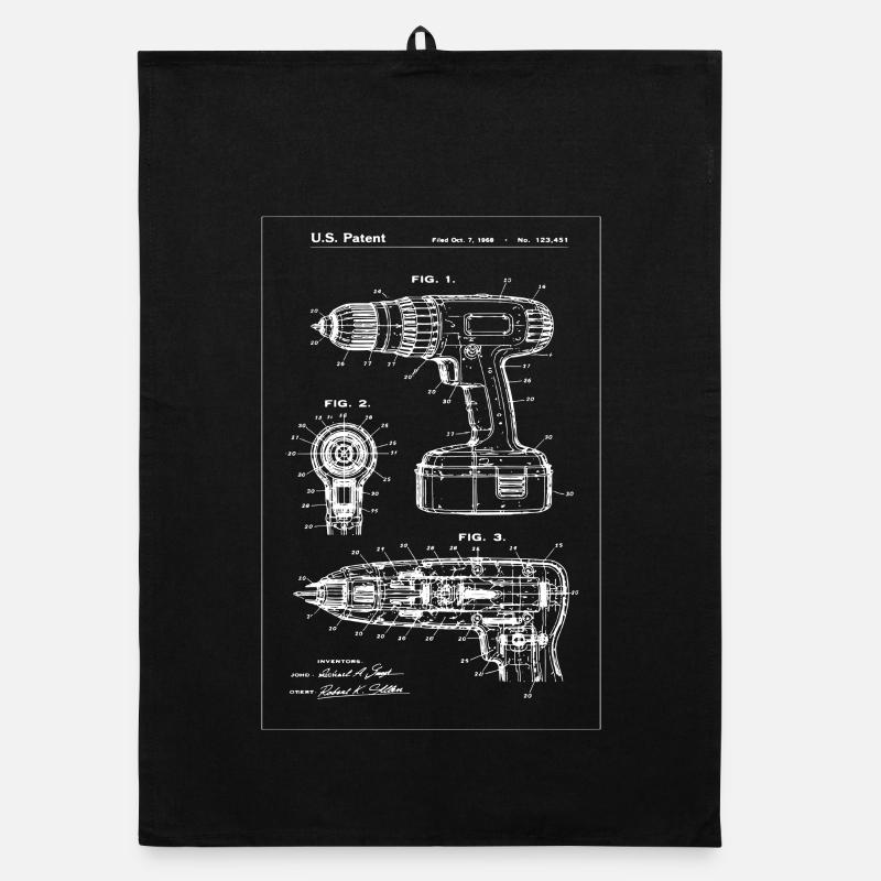 Œuvre d’art de plan de brevet de forage Torchon bio