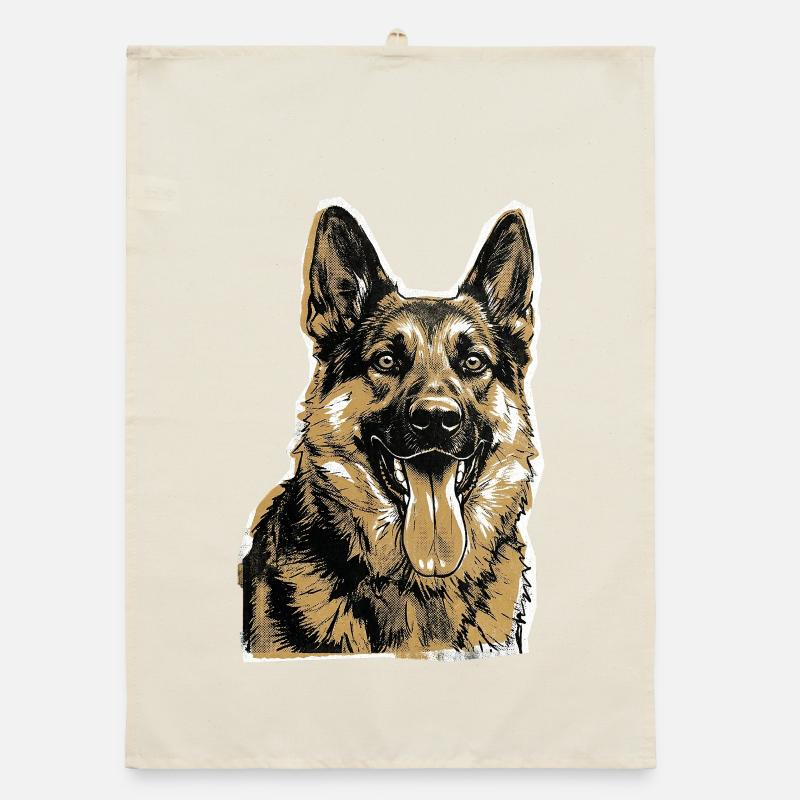 German Shepherd Organic dish towel