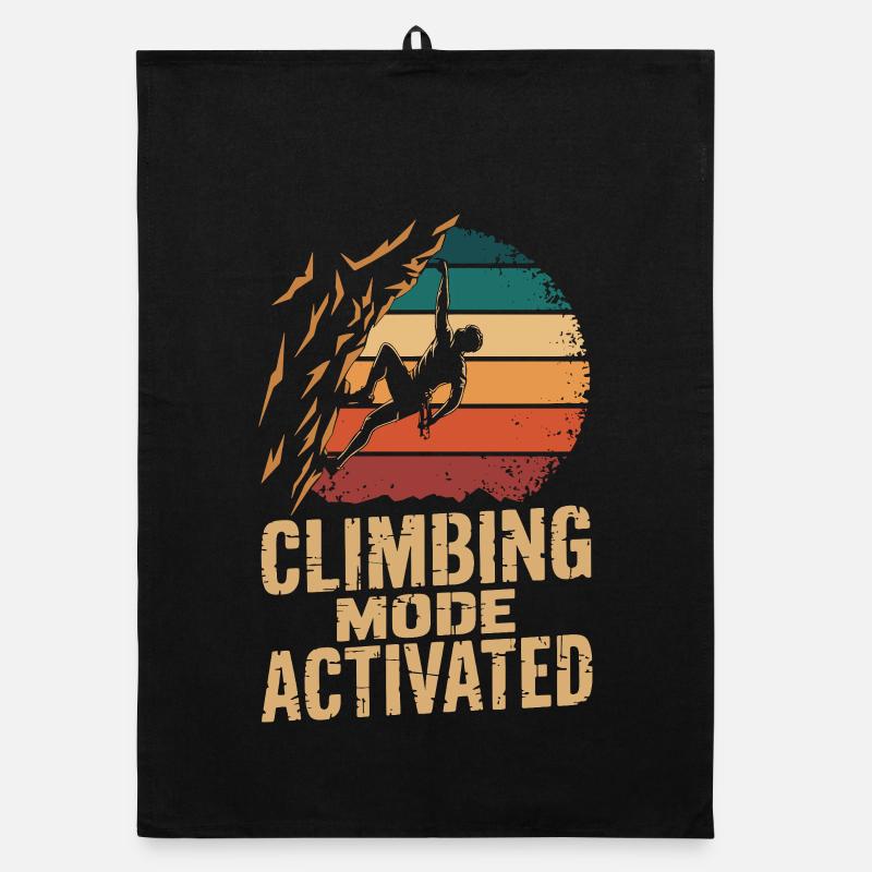  Climbing Mode Activated Klettern Boulder Retro Organic Geschirrtuch