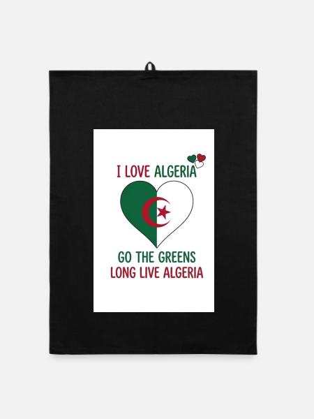 Teeshirts pour les supporters de l'équipe dalgerie - Torchon bio - noir - Devant