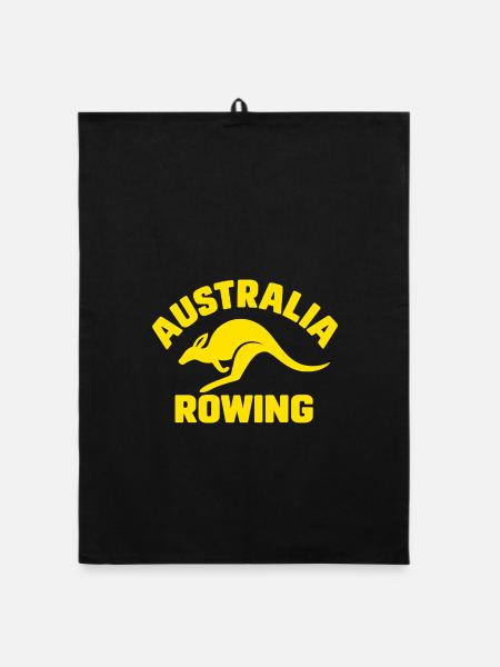 Australia Rowing - Australien Rudern - Känguru - Organic Geschirrtuch - Schwarz
