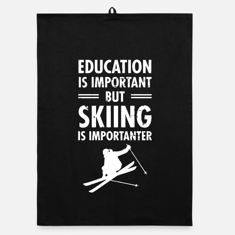 Le ski est important Torchon bio