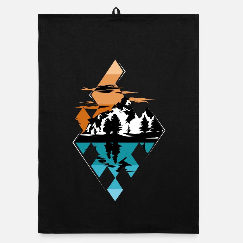 Pattern Mountains Mountain Lake Symbol Logo icon Graphic Organic dish towel