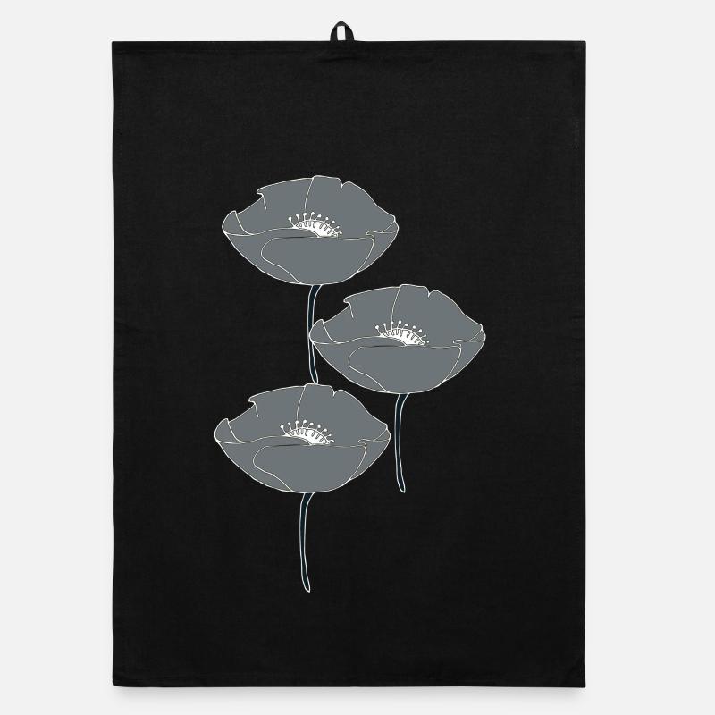 coquelicots gris Torchon bio