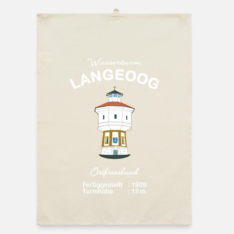 Insel Langeoog, Wasserturm, Wahrzeichen Organic Geschirrtuch