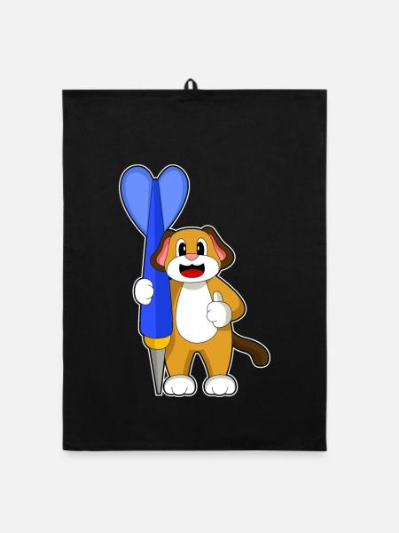 Dog Dart Dart - Organic dish towel - black - Front