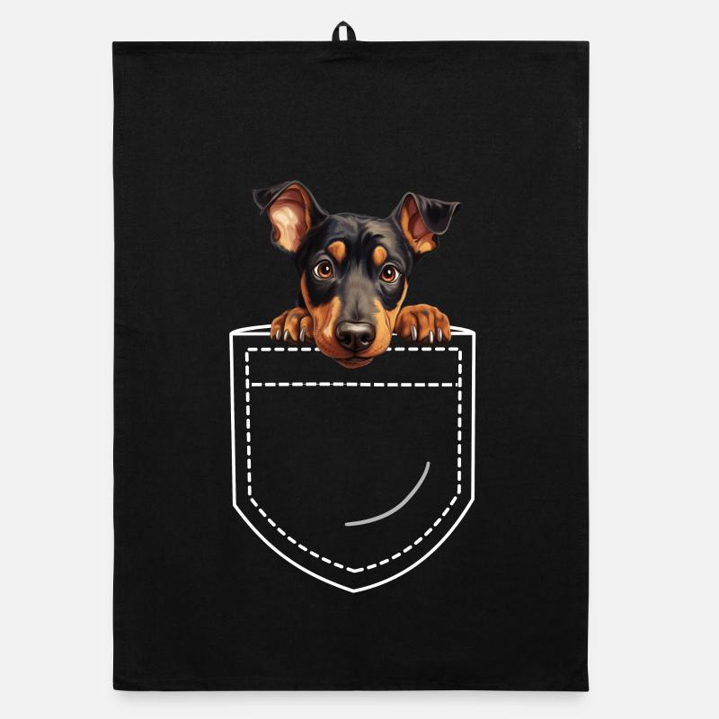 Dog Doberman Organic dish towel