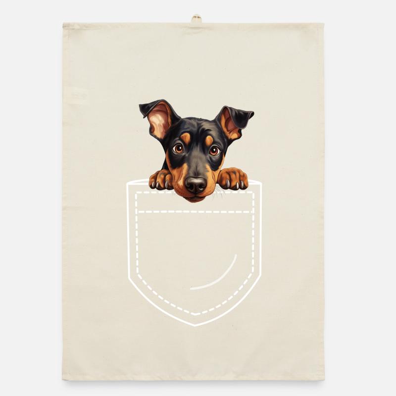 Hund Dobermann Organic Geschirrtuch