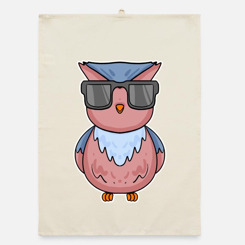 Owl with glasses Organic dish towel