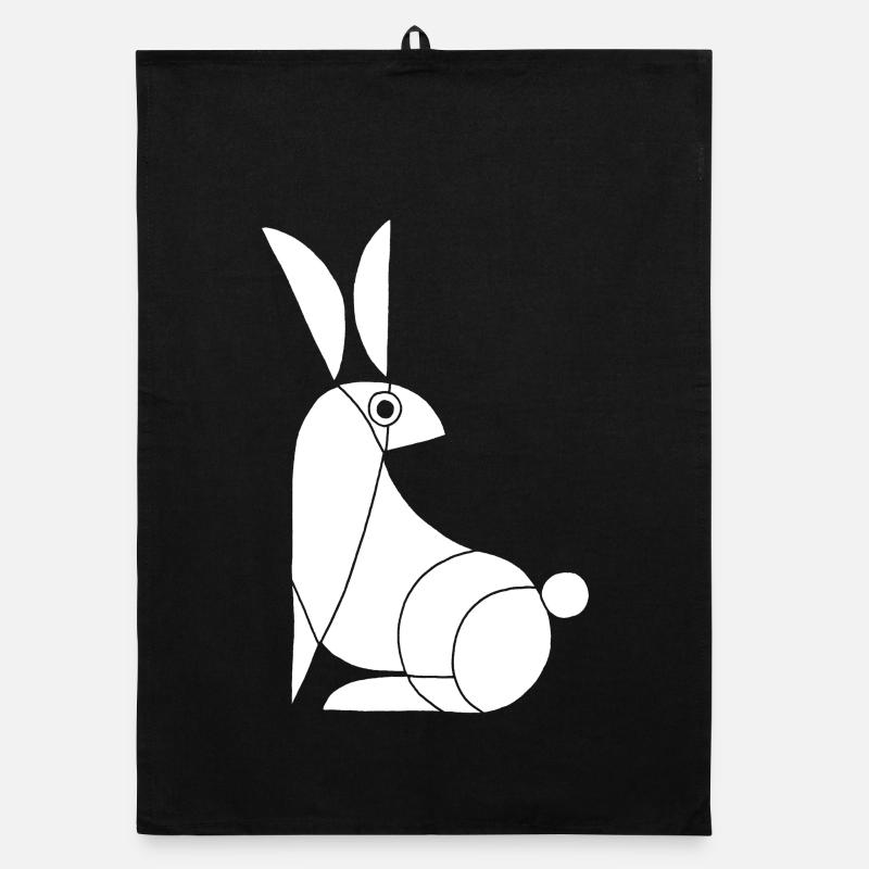 Drôle de lapin blanc Torchon bio
