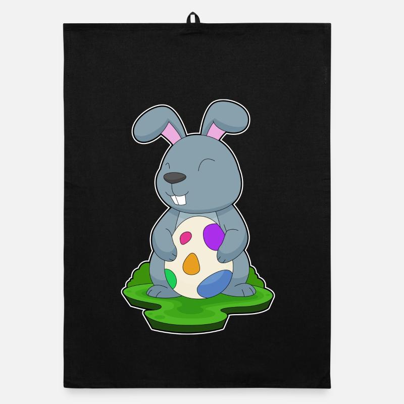 Œuf de Pâques lapin de Pâques Torchon bio