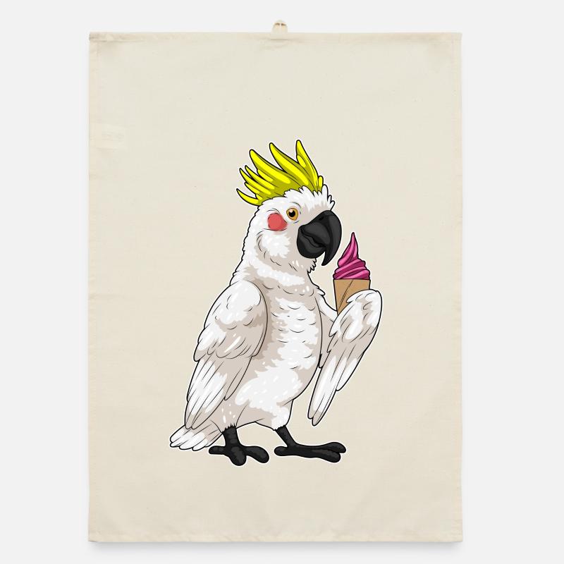 Parrot Waffle Ice Cream Organic dish towel