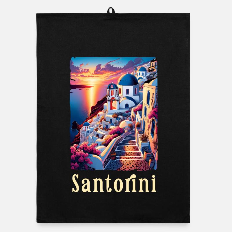 Santorin, Grèce, Voyage sur l'île grecque Torchon bio