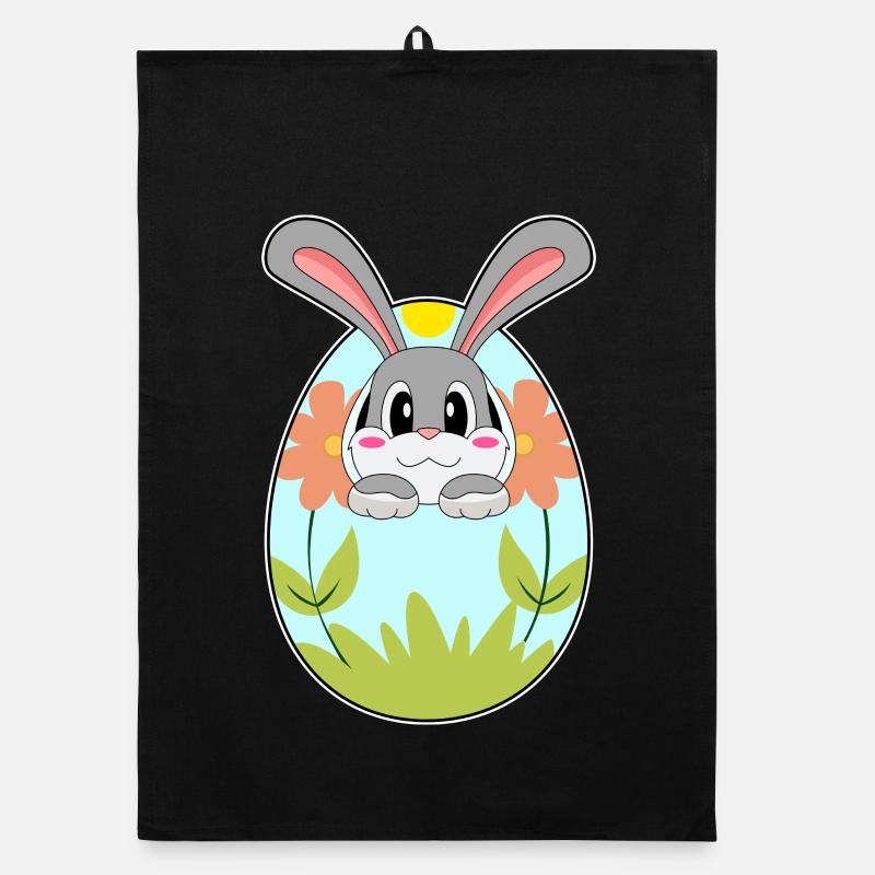 Œuf de Pâques lapin de Pâques Torchon bio