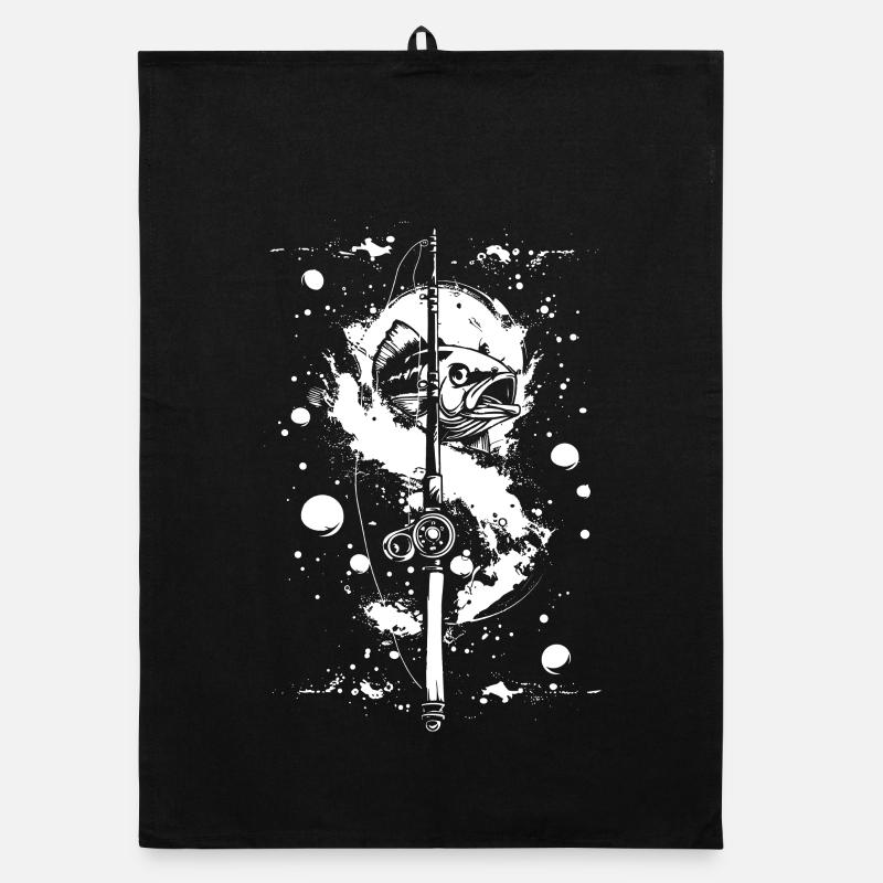 Fishing Color Street Art Organic dish towel