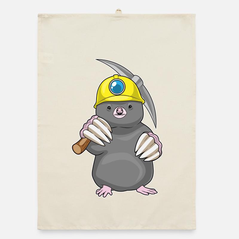 Mole Miner Pickaxe Mining Organic dish towel