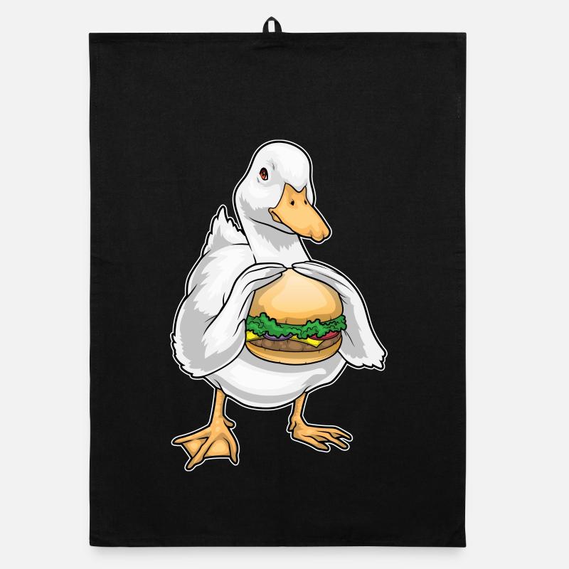 Duck Cheeseburger Organic dish towel