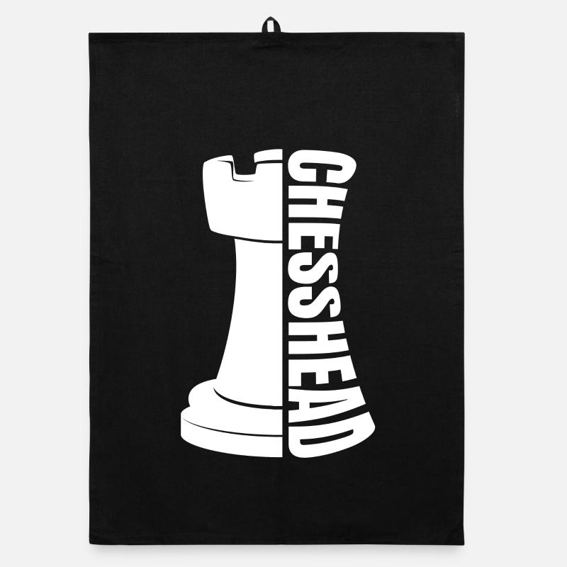 Échec et mat Chess King Illustration - Torchon bio - noir