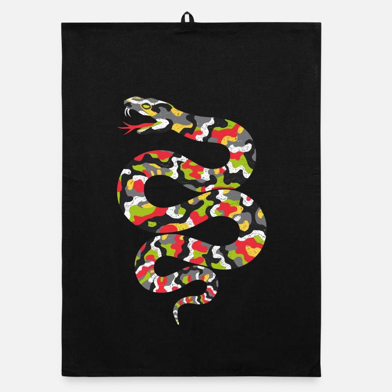 Serpent camouflage vif Torchon bio