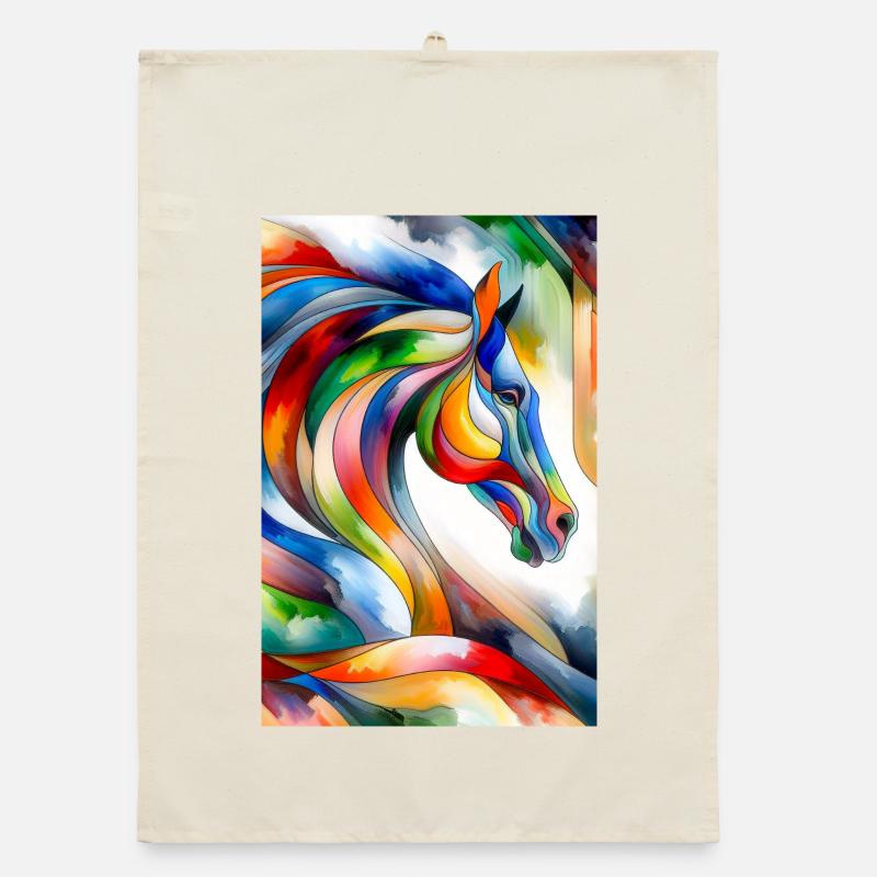 Horse abstract Organic dish towel