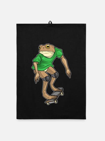 Frog Skater Skateboard - Torchon bio - noir - Devant