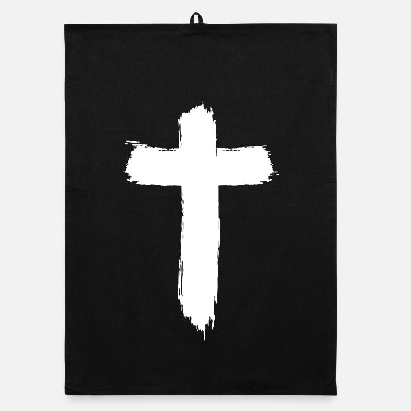 Cross design in graffiti style Organic dish towel