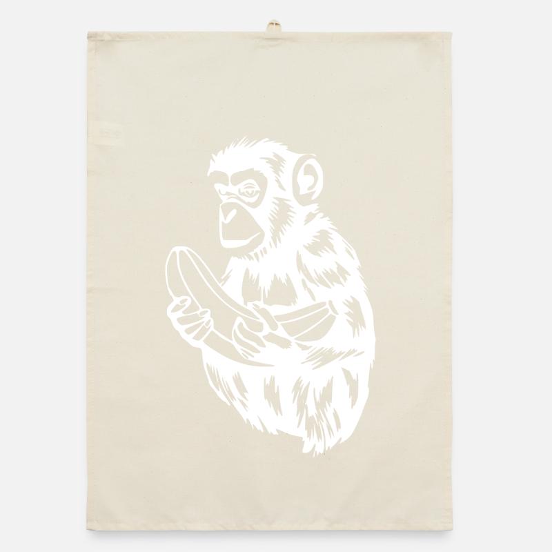 Affe mit Banane T-shirt Geschenk Organic Geschirrtuch