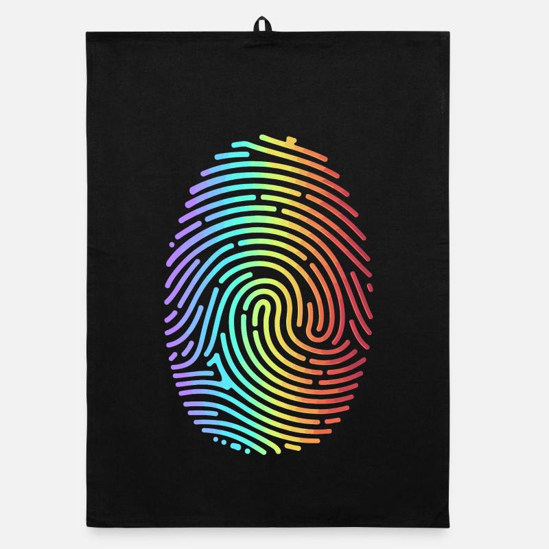 Bunter Regenbogen Fingerabdruck Organic Geschirrtuch