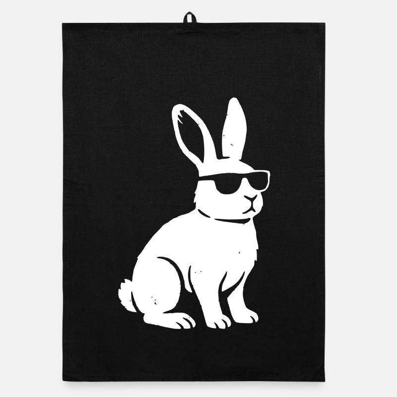 Cooler Hase Sonnenbrille Vintage Vektor Organic Geschirrtuch