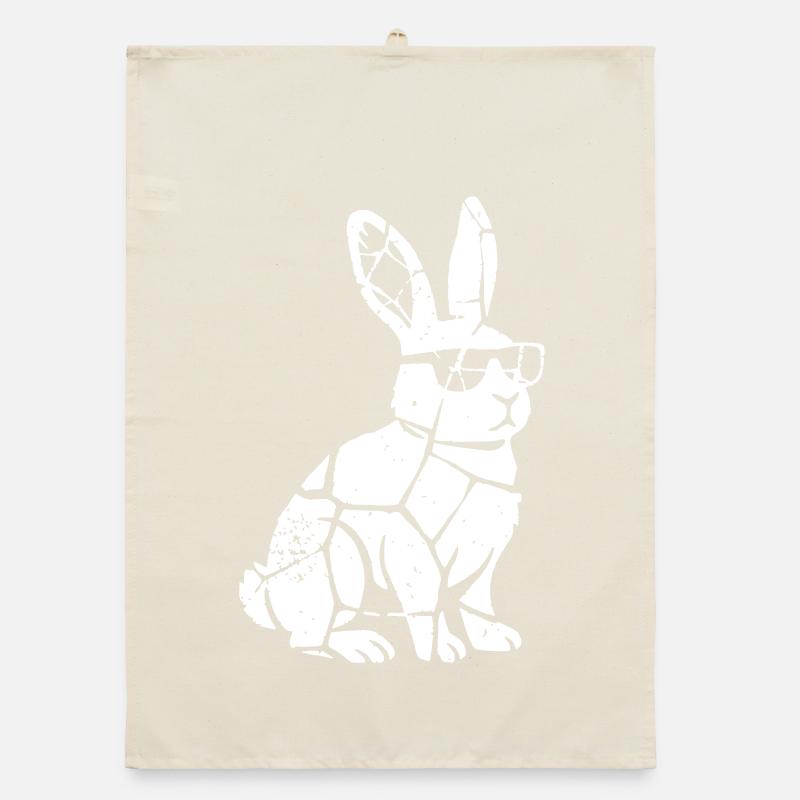 Bunny Sunglasses Grunge Cracked Vector Organic dish towel